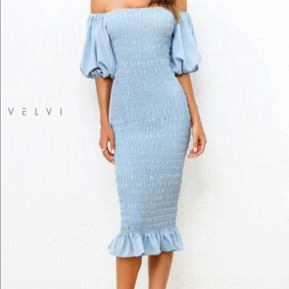 Blue Medium MIDI Dress - Baby Shower Maternity